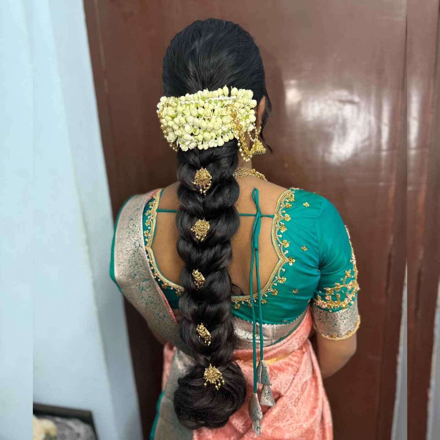 Braid with gajra and gold work