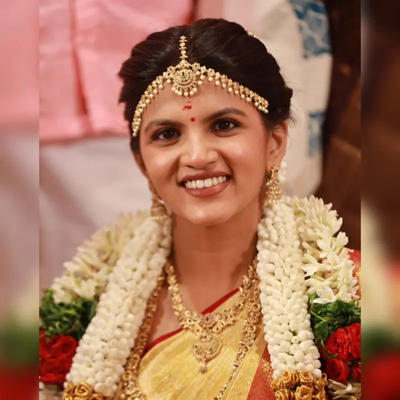 Bride with jasmine garland